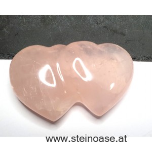 Doppel-Herz Rosenquarz 'groß'